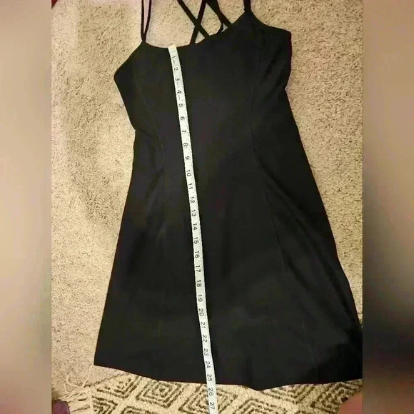 Abercrombie & Fitch YPB SculptLUX Strappy-Back Mini Dress Black Built In Shorts - Picture 7 of 7